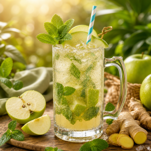 green apple and ginger mojito